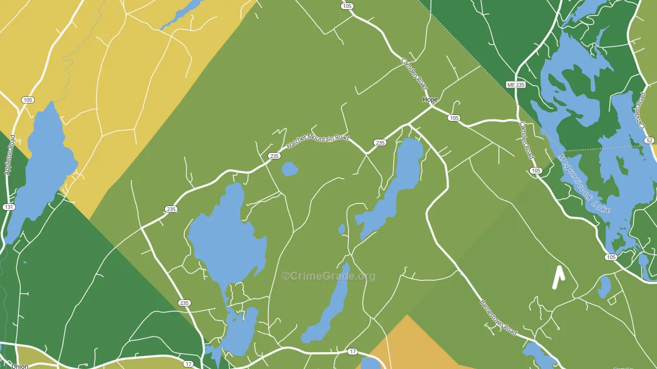 Hope, ME Map of Vandalism Rates