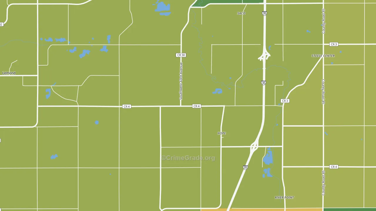 Hope, MN Map of Vandalism Rates