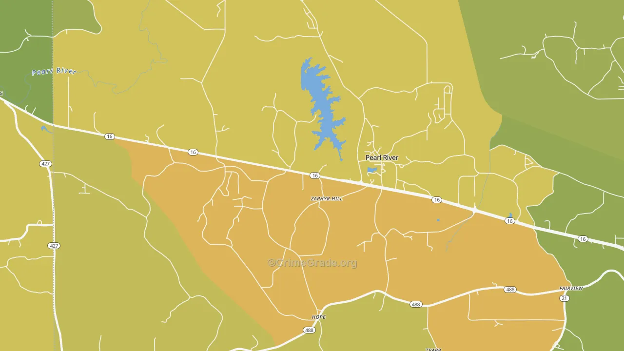 Hope, MS Map of Vandalism Rates