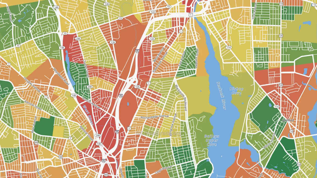 Hope, Providence, RI Map of Vandalism Rates