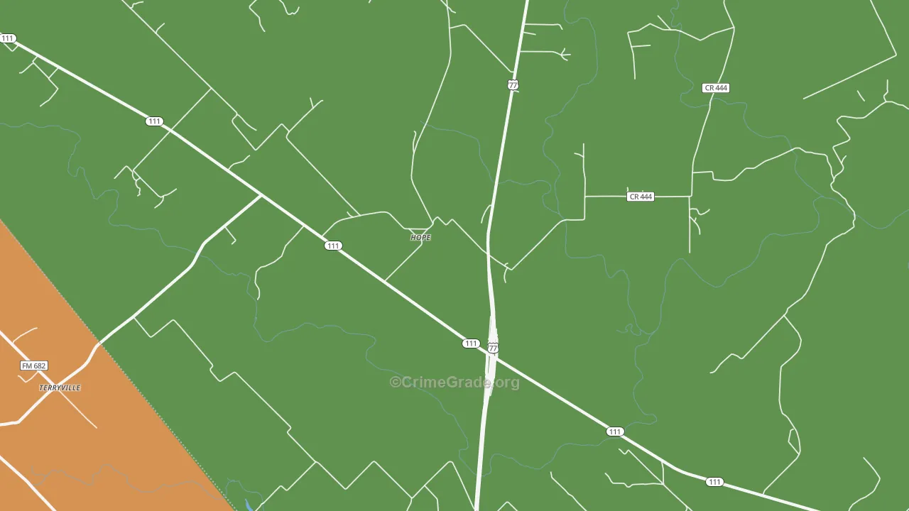 Hope, TX Map of Vandalism Rates