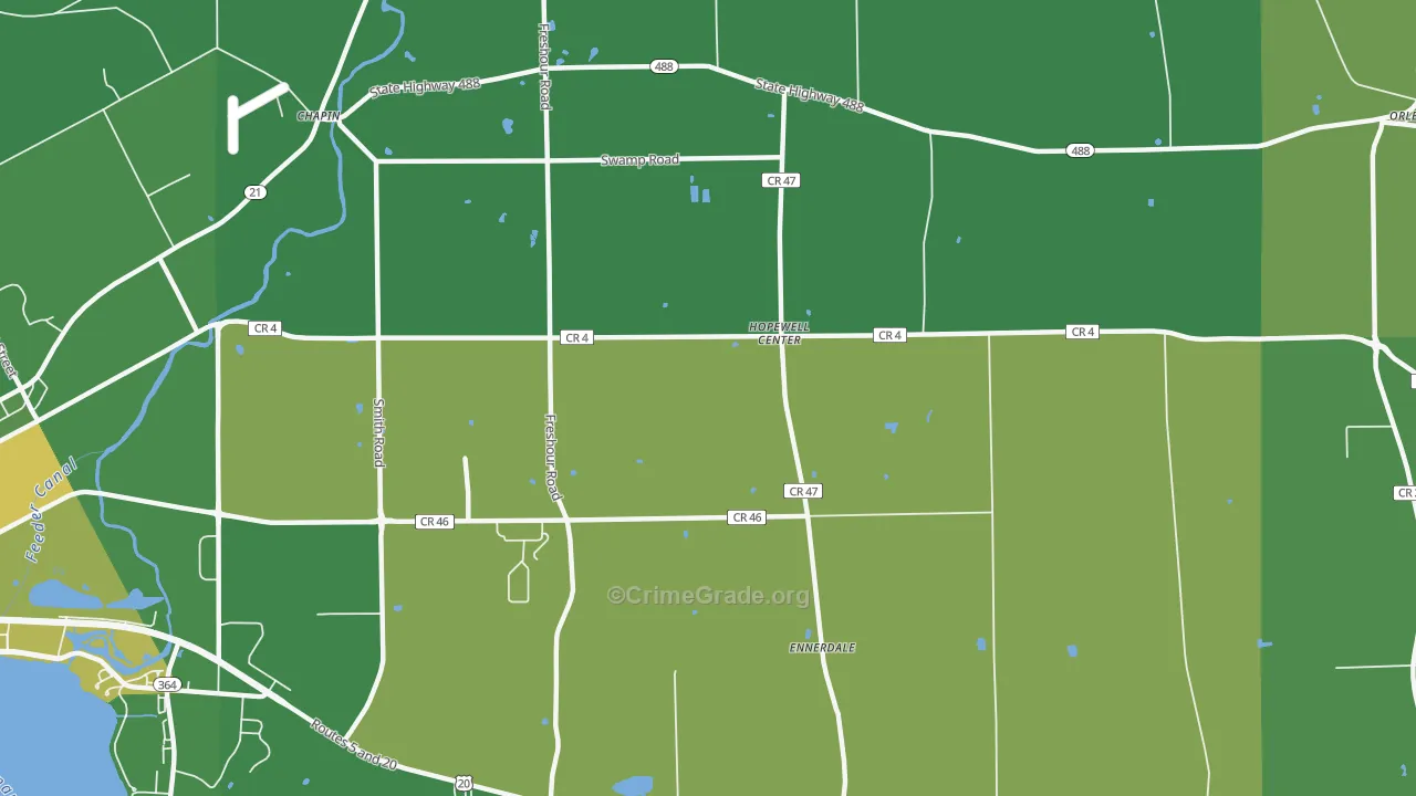 Hopewell Center, NY Map of Vandalism Rates