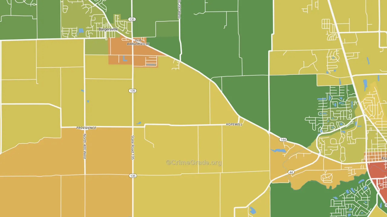 Hopewell, IN Map of Vandalism Rates