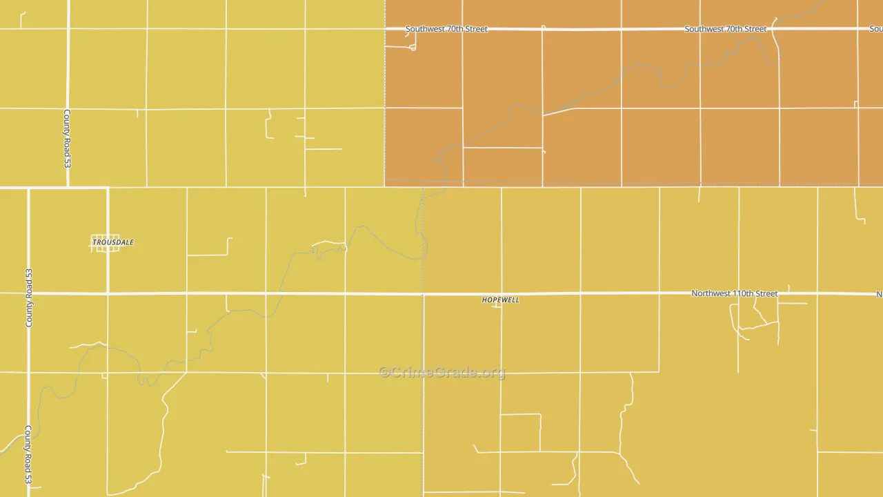Hopewell, KS Map of Vandalism Rates