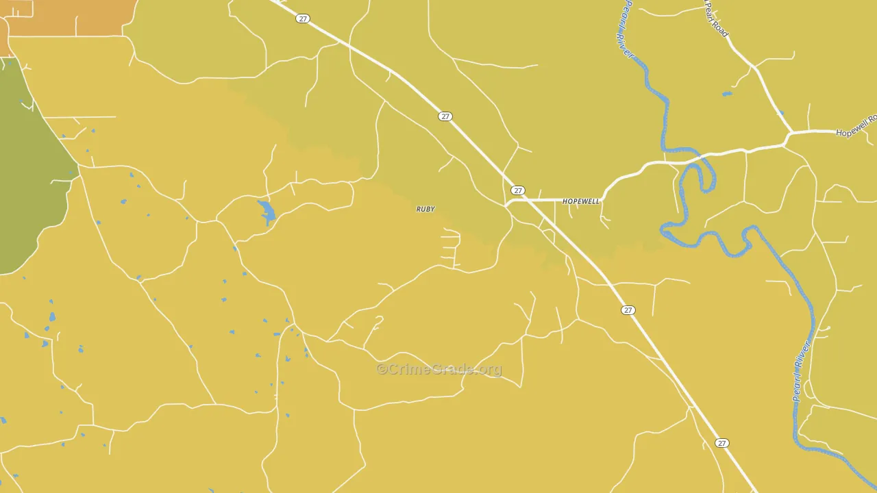 Hopewell, MS Map of Vandalism Rates