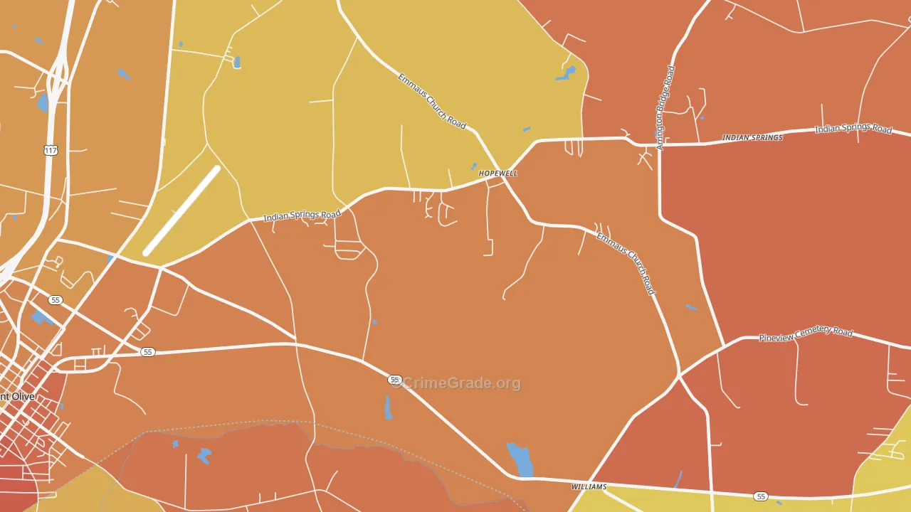 Hopewell, NC Map of Vandalism Rates