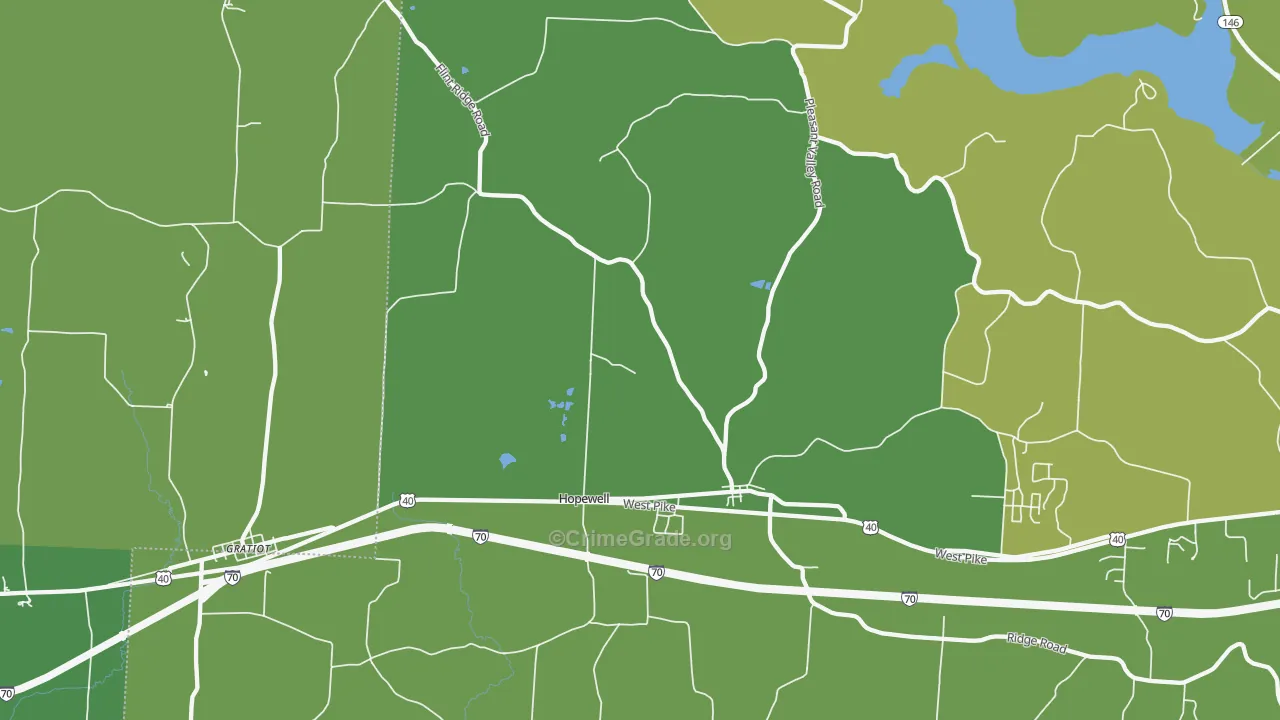 Hopewell, OH Map of Vandalism Rates
