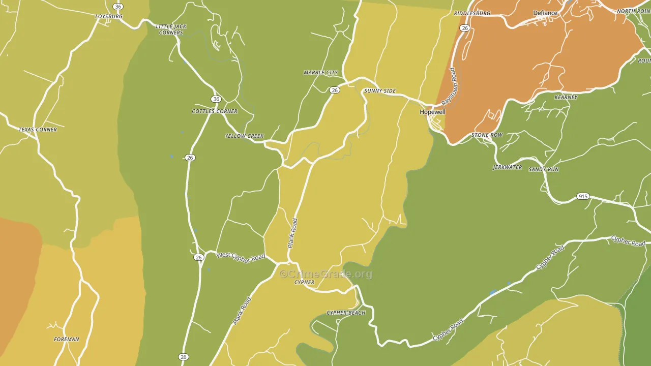 Hopewell, PA Map of Vandalism Rates