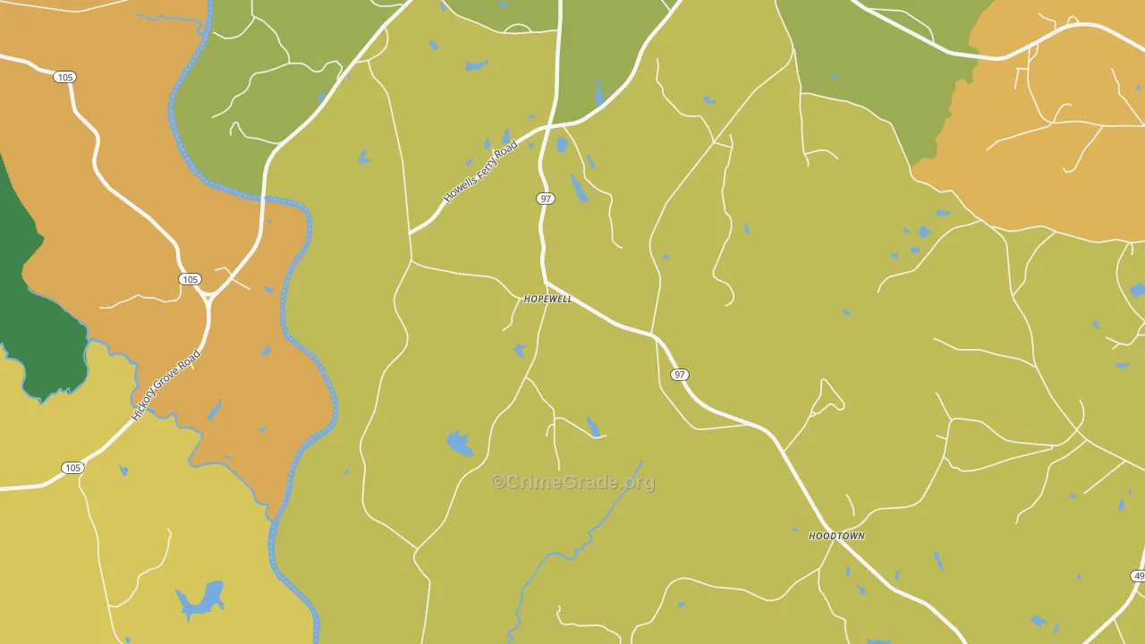 Hopewell, SC Map of Vandalism Rates