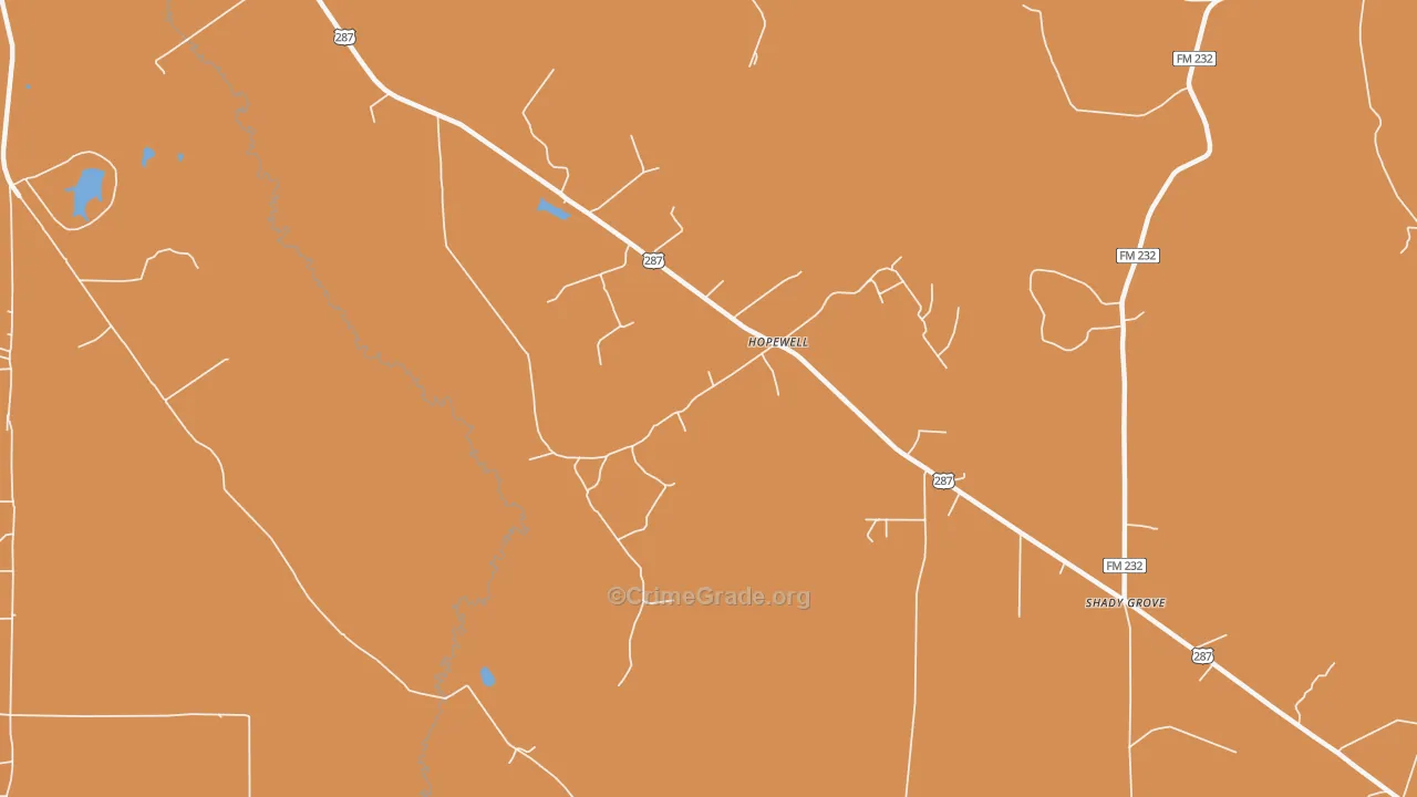 Hopewell, TX Map of Vandalism Rates