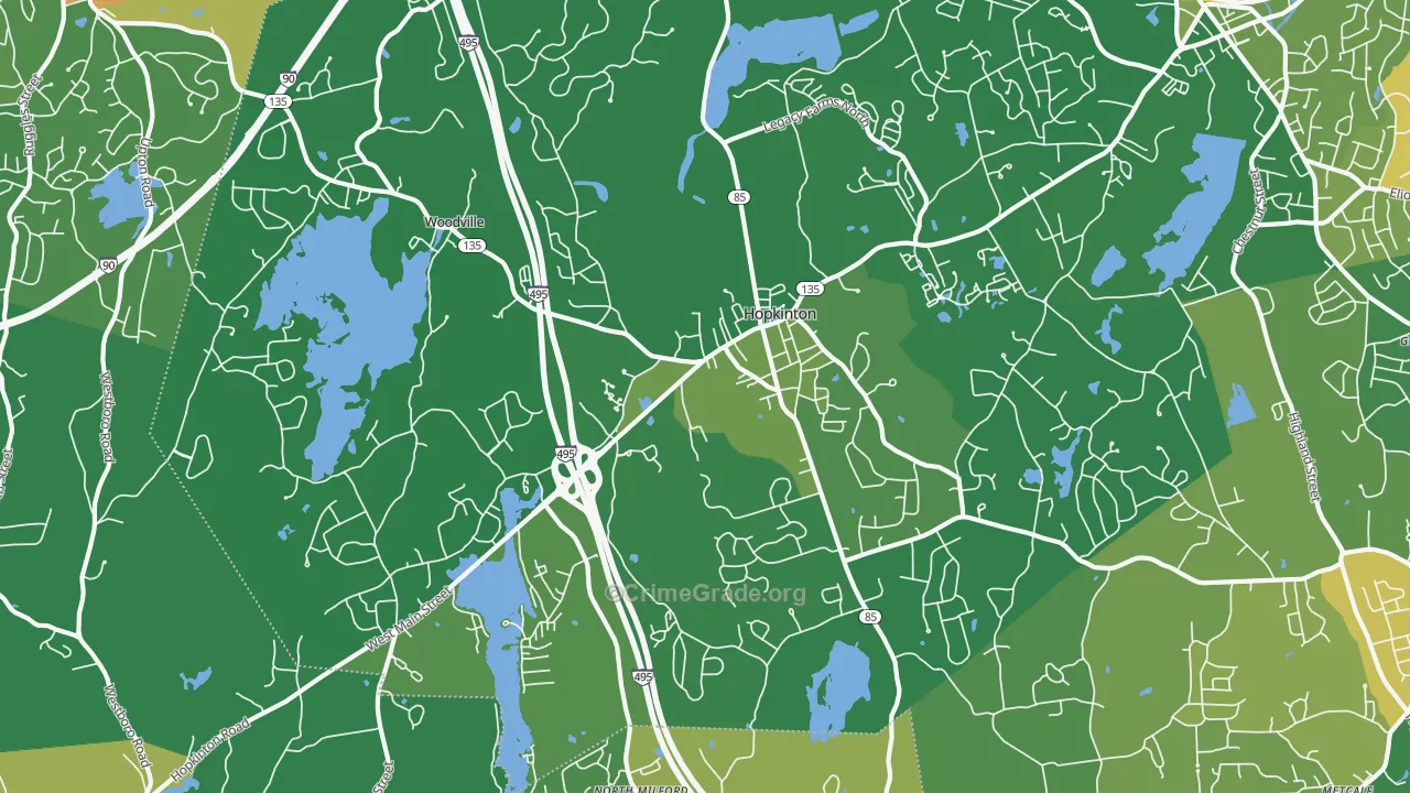 Hopkinton, MA Map of Vandalism Rates