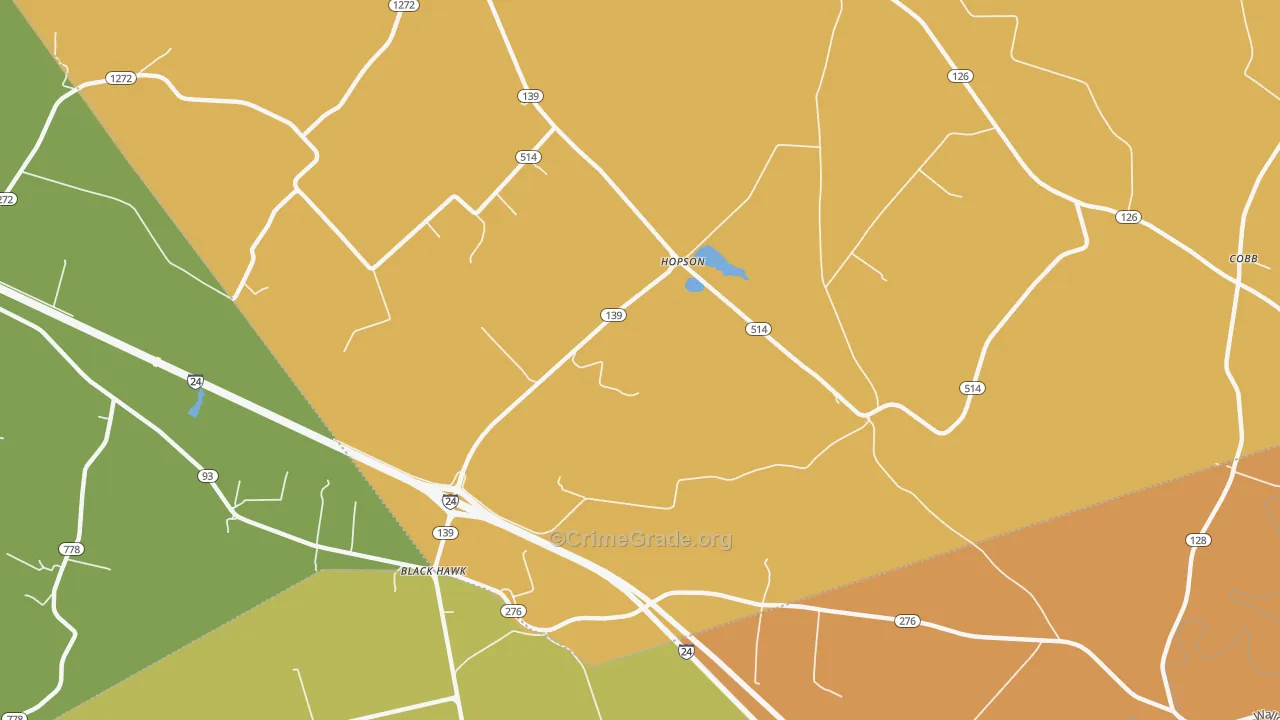 Hopson, KY Map of Vandalism Rates