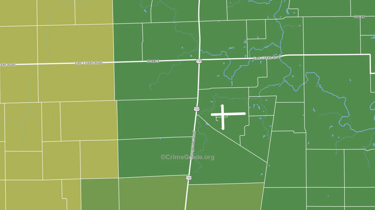Horace, IL Map of Vandalism Rates
