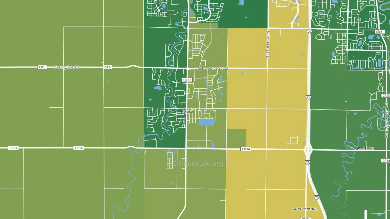 Horace, ND Map of Vandalism Rates