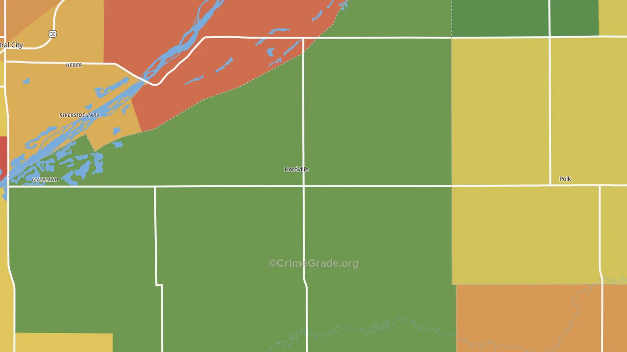Hordville, NE Map of Vandalism Rates
