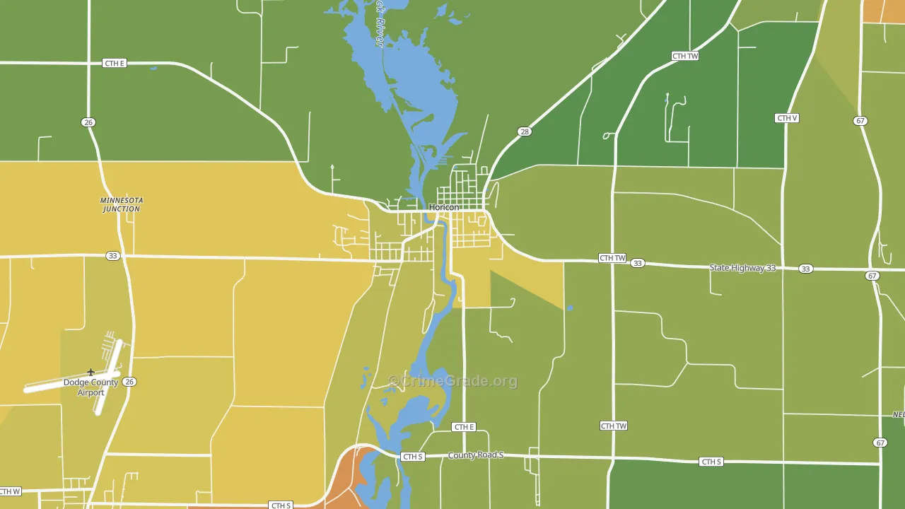 Horicon, WI Map of Vandalism Rates