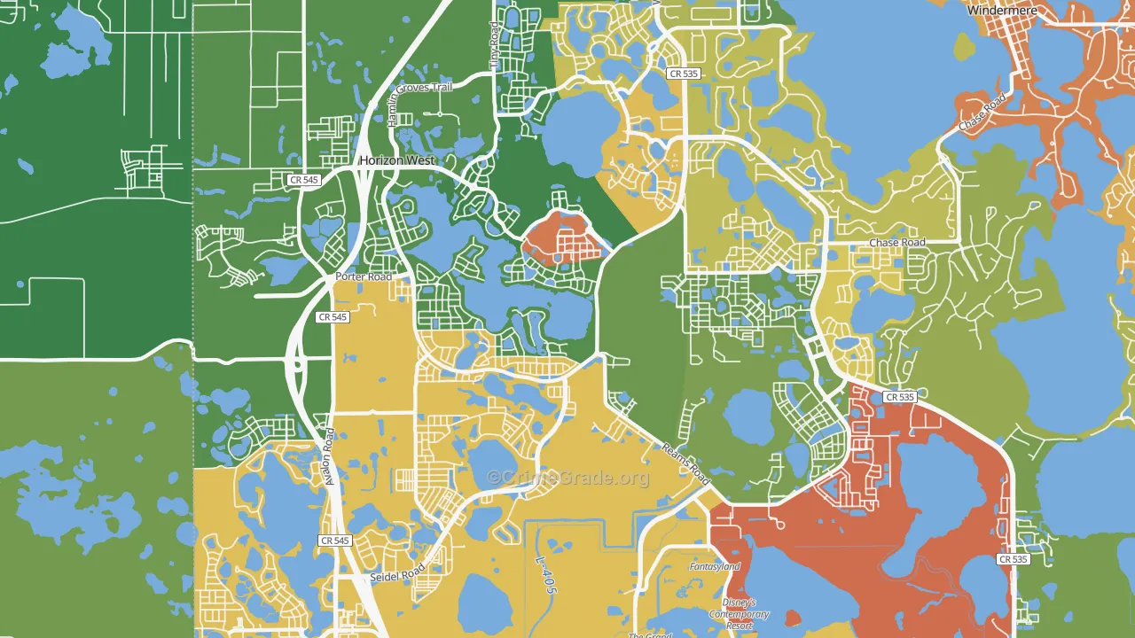 Horizon West, FL Map of Vandalism Rates