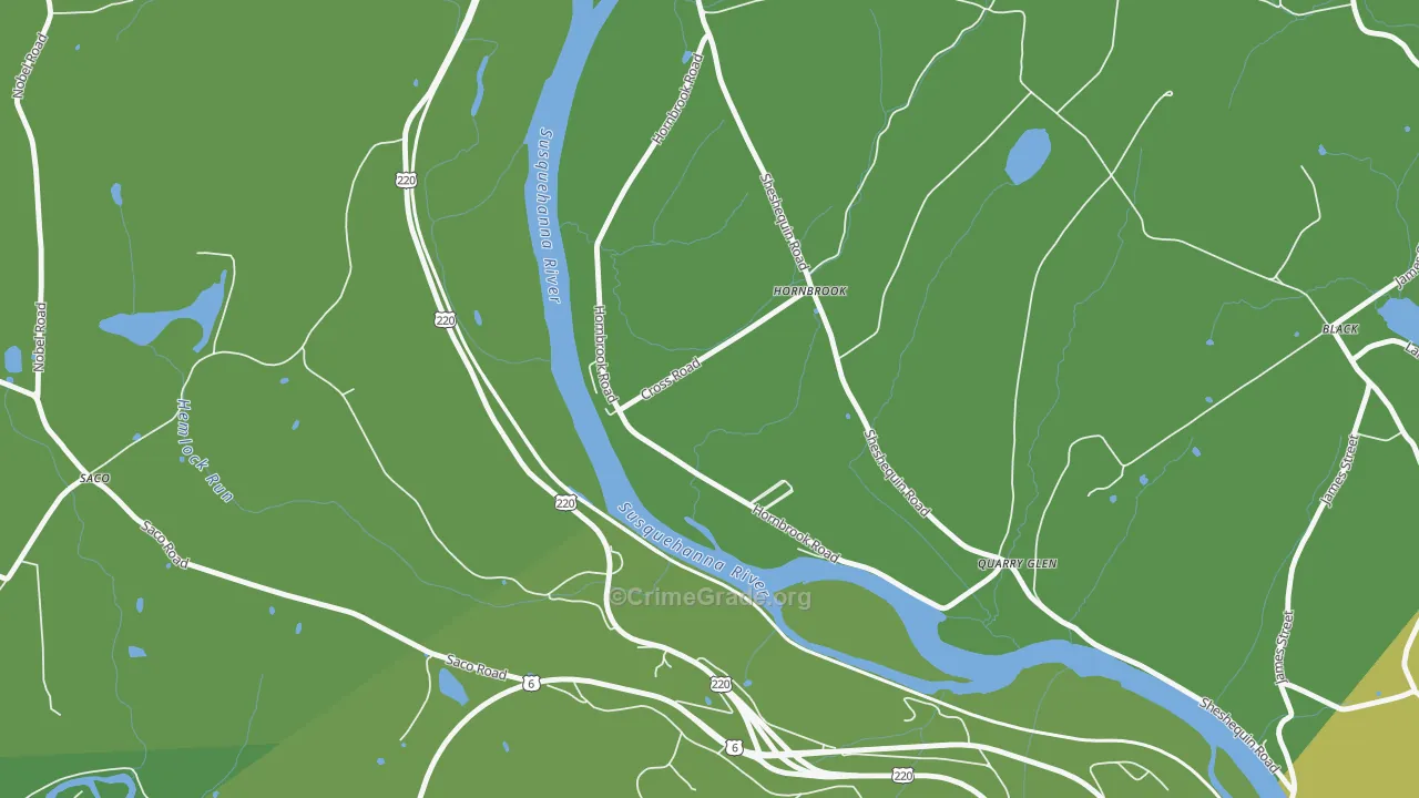 Horn Brook, PA Map of Vandalism Rates