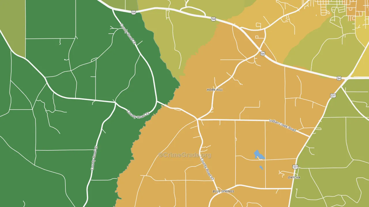 Horn Hill, AL Map of Vandalism Rates