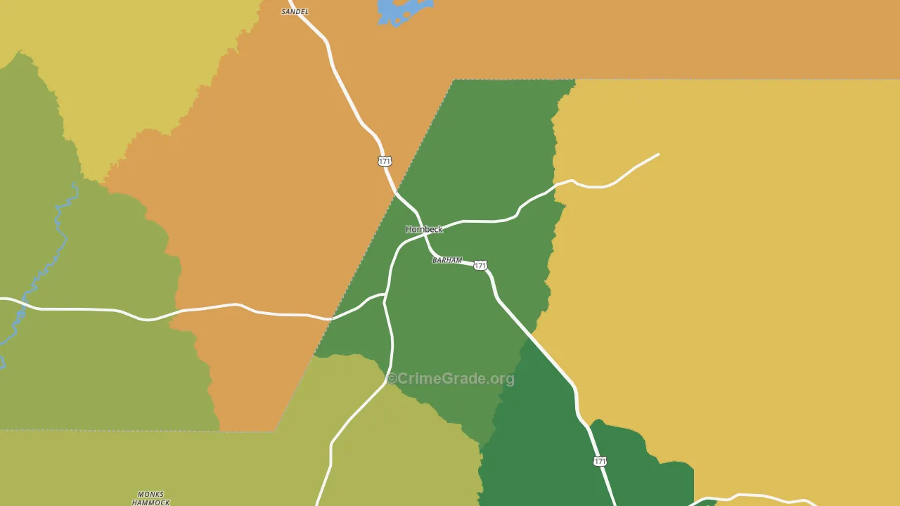 Hornbeck, LA Map of Vandalism Rates