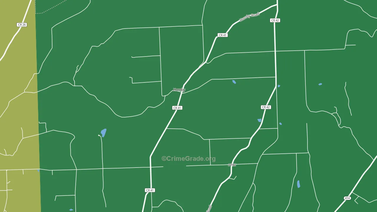 Hornby, NY Map of Vandalism Rates