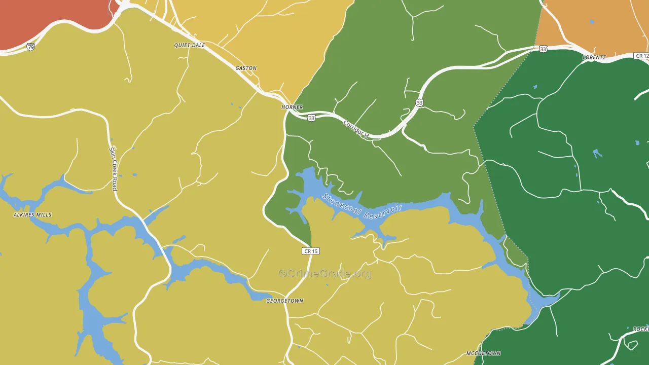 Horner, WV Map of Vandalism Rates