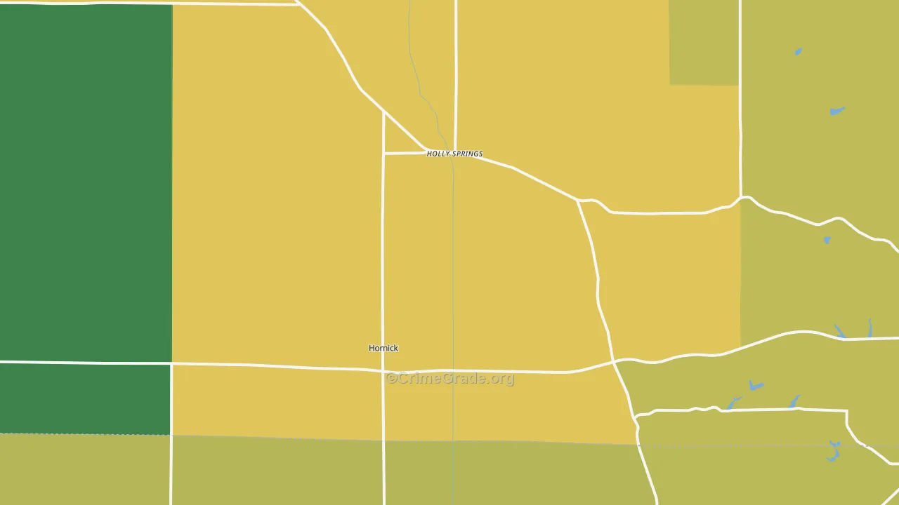Hornick, IA Map of Vandalism Rates