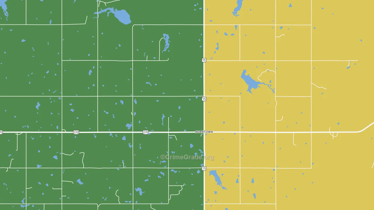 Horntown, OK Map of Vandalism Rates