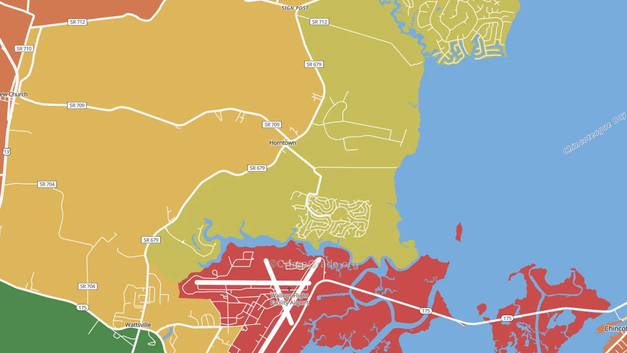 Horntown, VA Map of Vandalism Rates