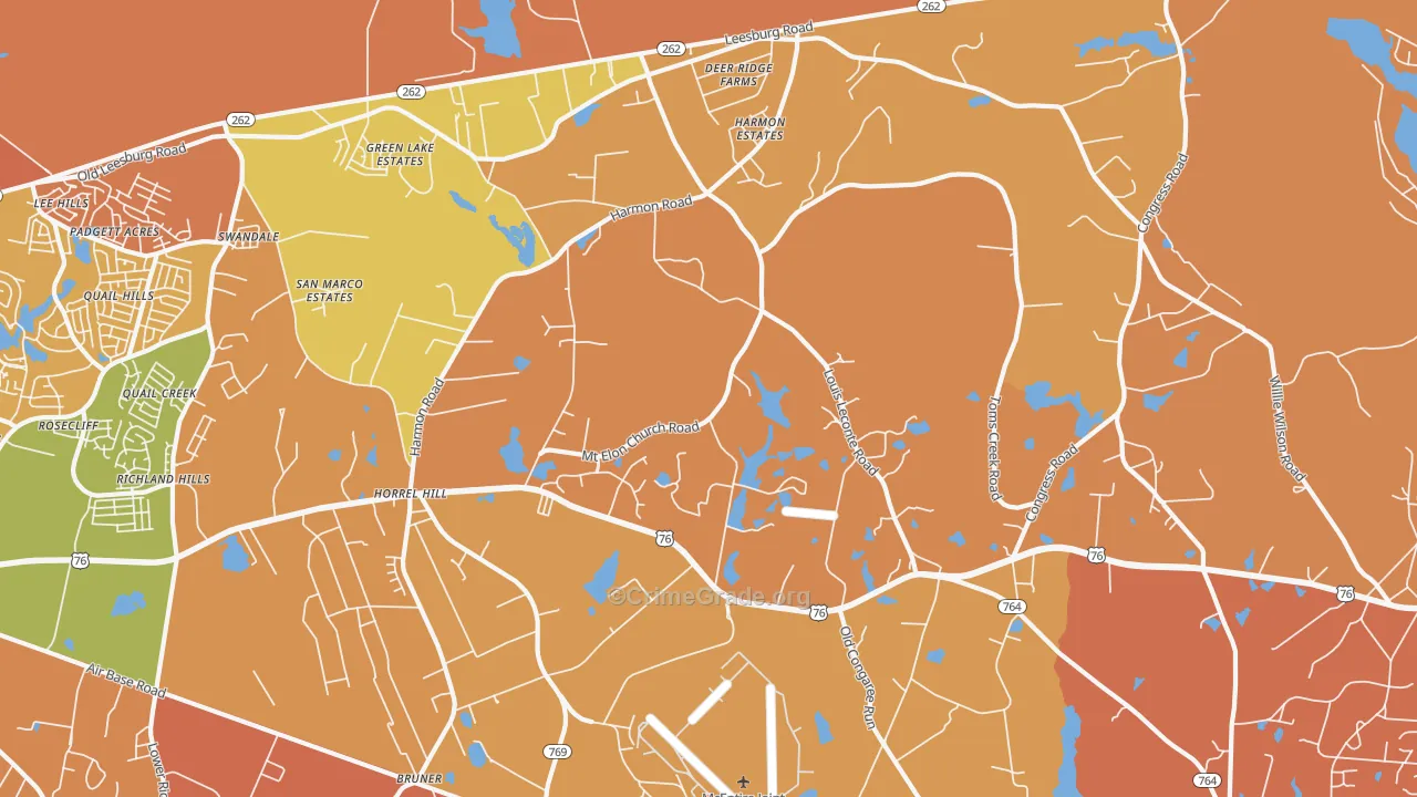 Horrel Hill, SC Map of Vandalism Rates