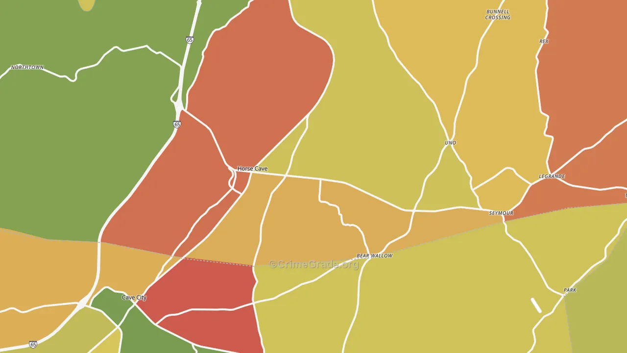 Horse Cave, KY Map of Vandalism Rates