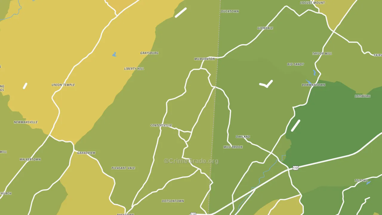 Horse Creek, TN Map of Vandalism Rates