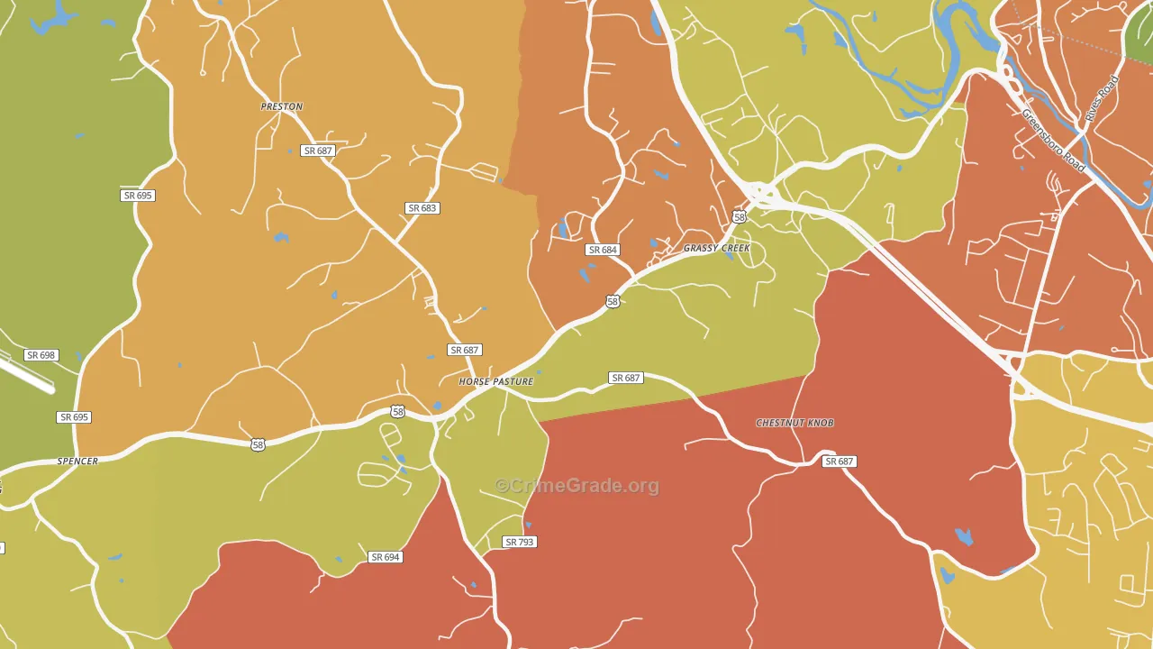 Horse Pasture, VA Map of Vandalism Rates