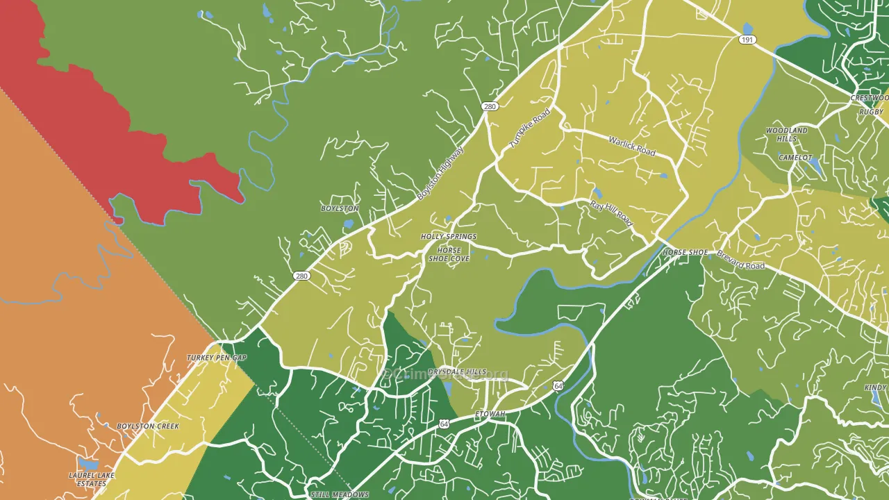 Horse Shoe, NC Map of Vandalism Rates