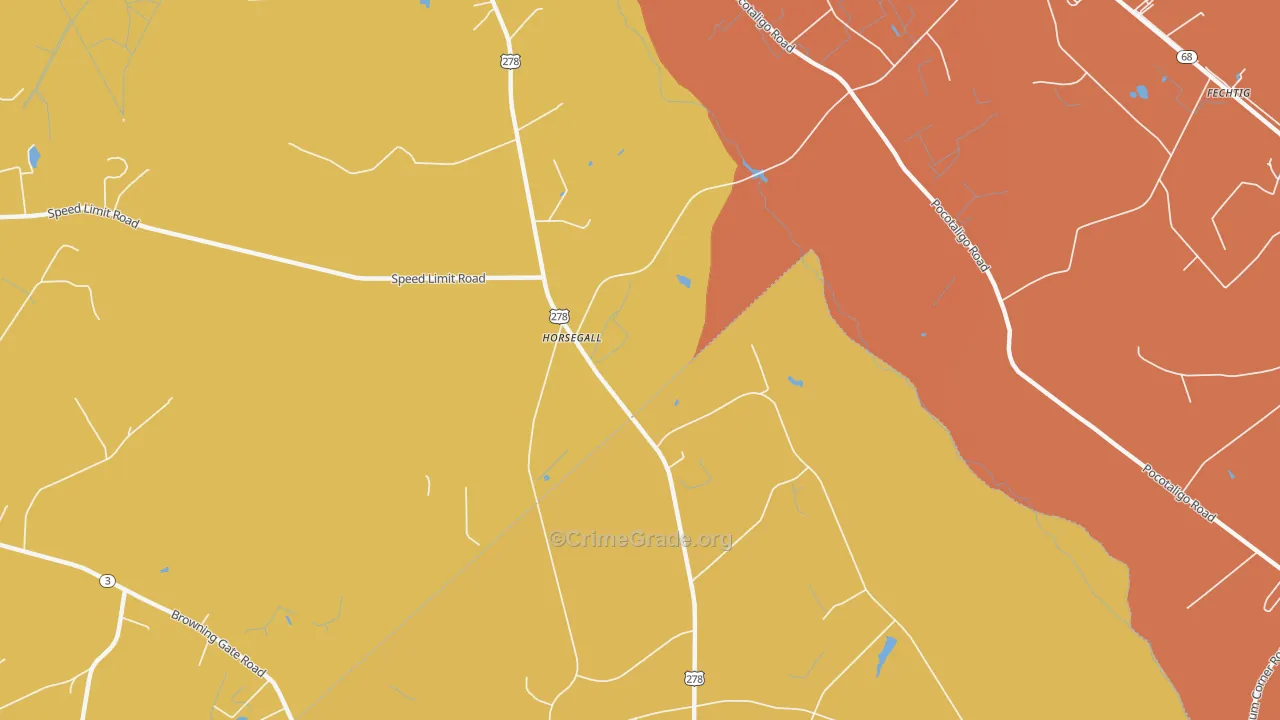 Horsegall, SC Map of Vandalism Rates