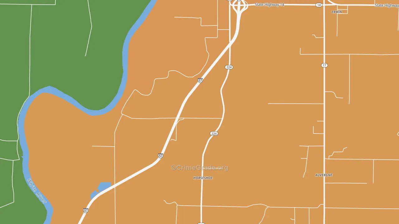 Horseshoe, AR Map of Vandalism Rates