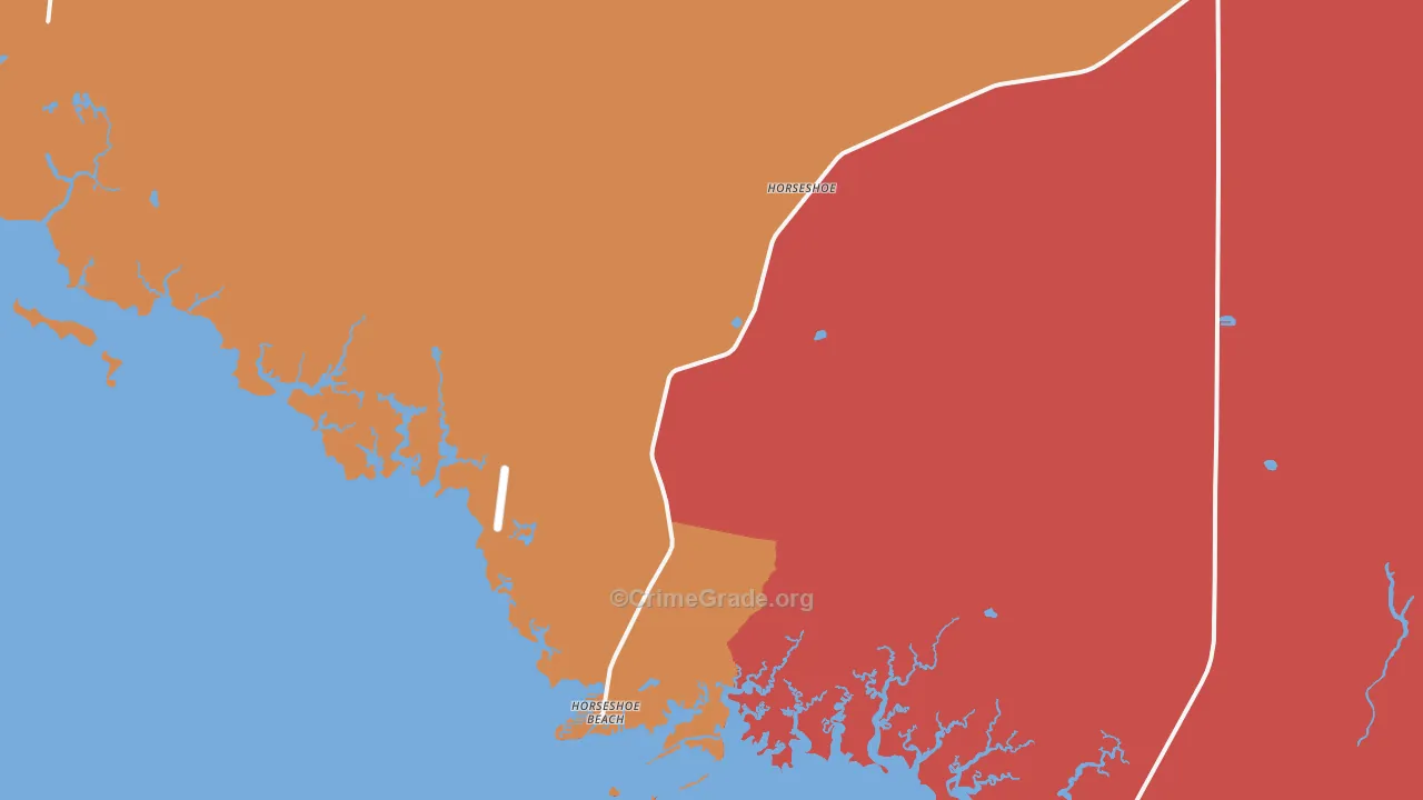 Horseshoe Beach, FL Map of Vandalism Rates