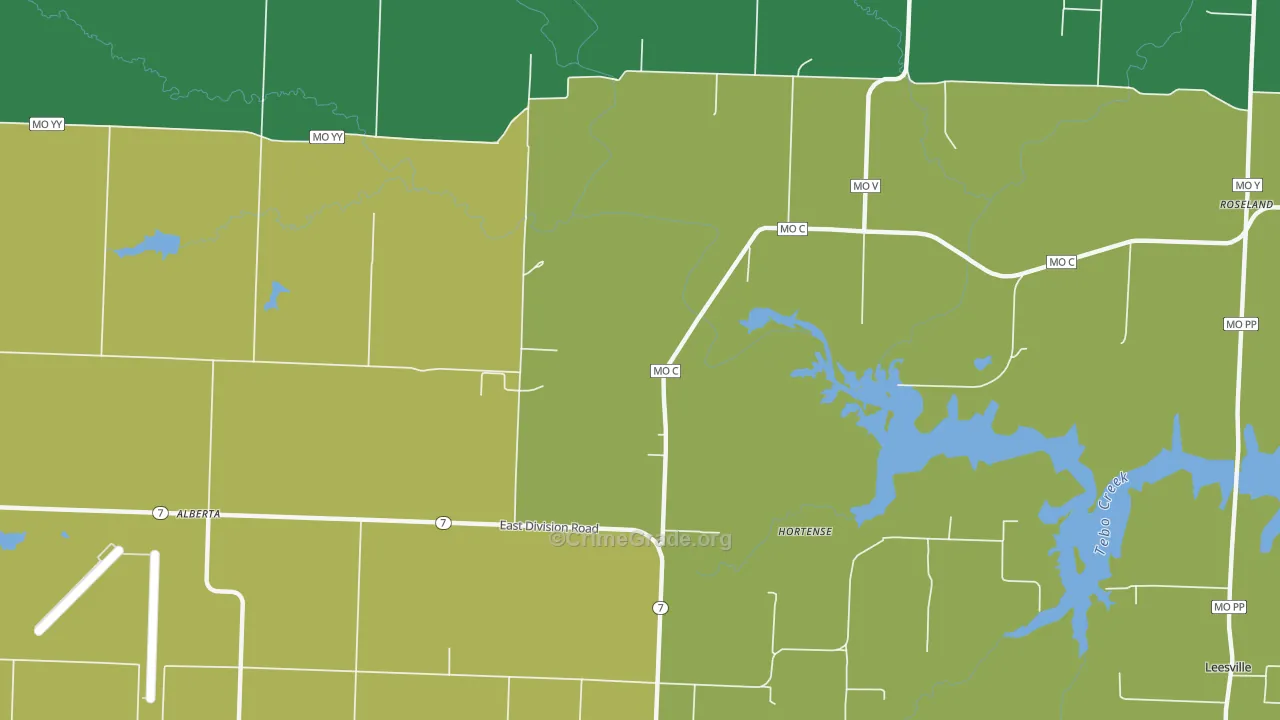 Hortense, MO Map of Vandalism Rates