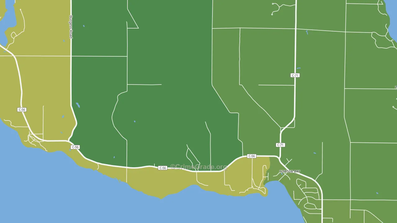 Horton Bay, MI Map of Vandalism Rates