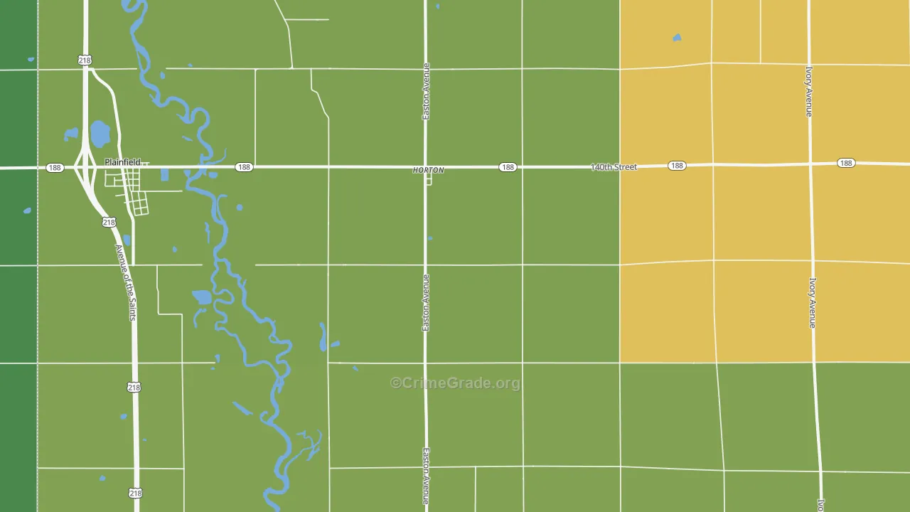 Horton, IA Map of Vandalism Rates