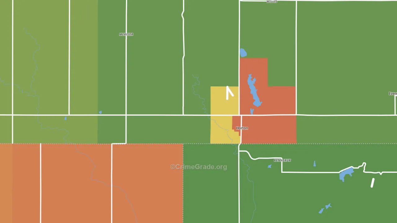 Horton, KS Map of Vandalism Rates