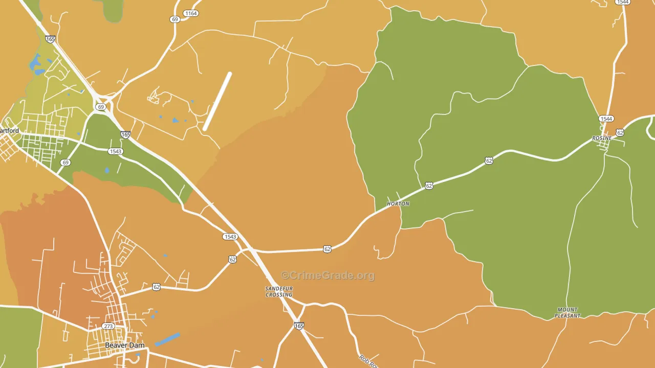 Horton, KY Map of Vandalism Rates
