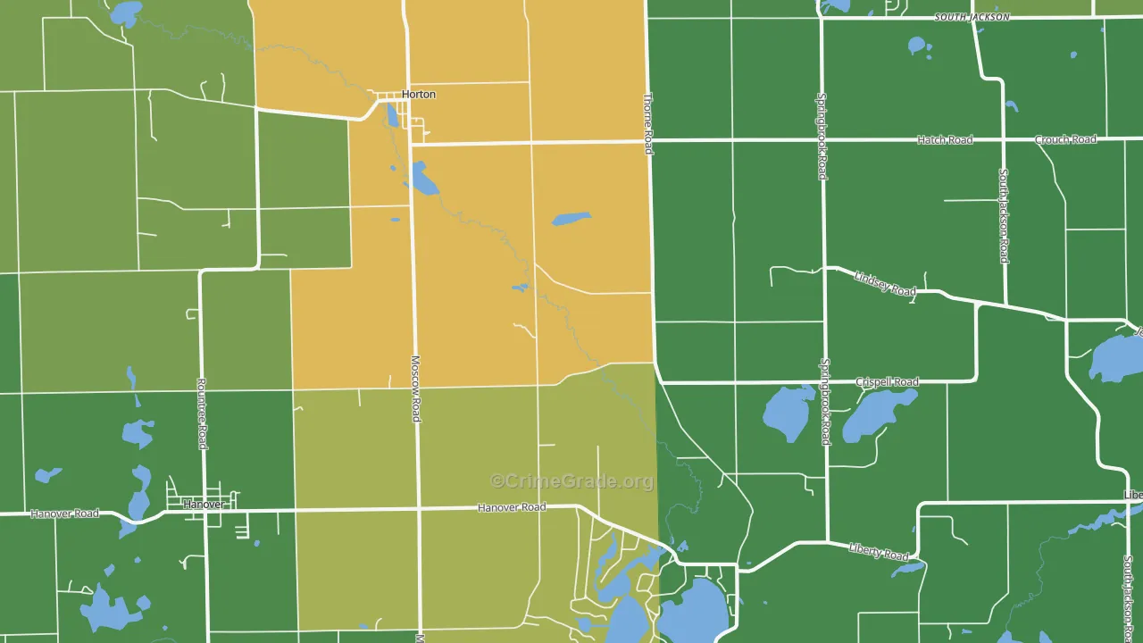 Horton, MI Map of Vandalism Rates
