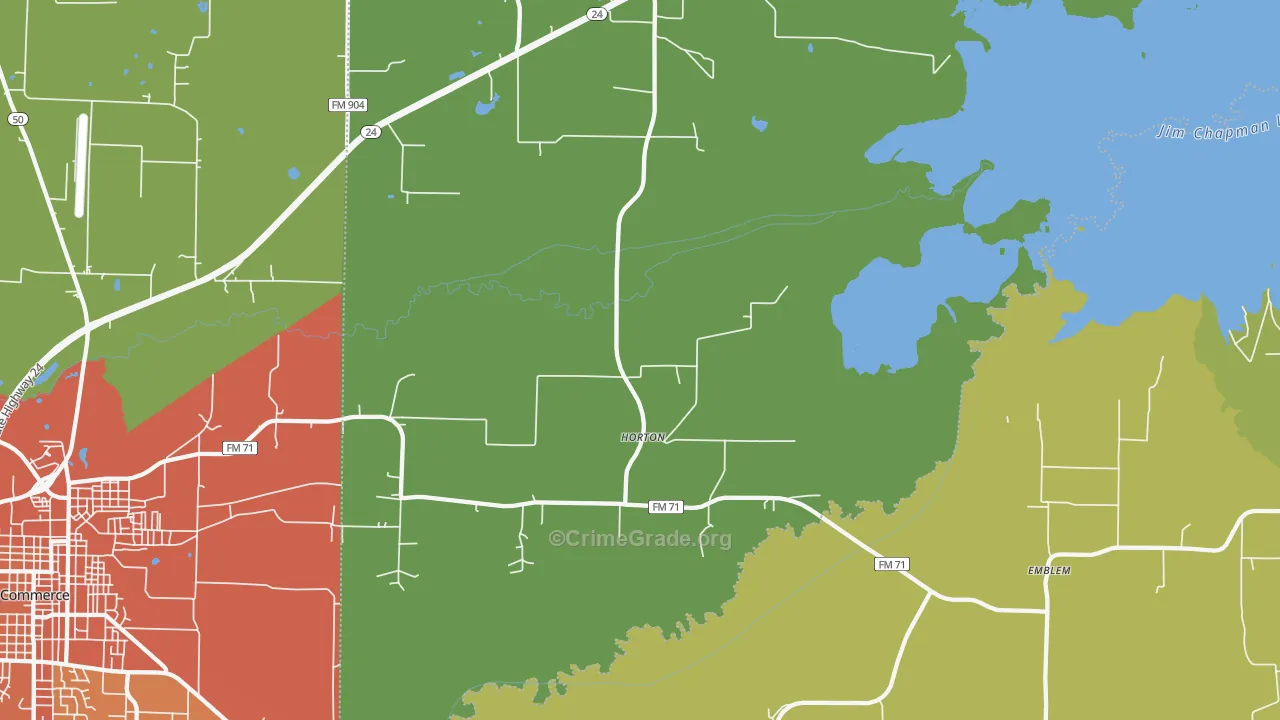 Horton, TX Map of Vandalism Rates