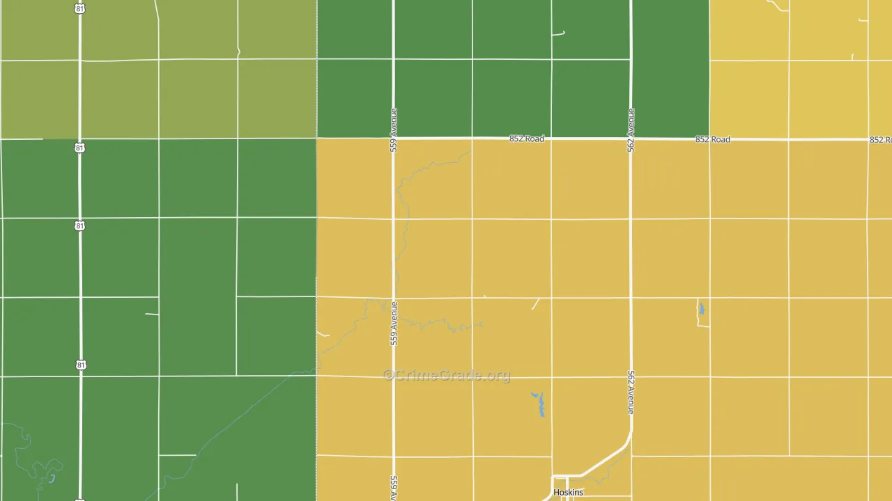 Hoskins, NE Map of Vandalism Rates