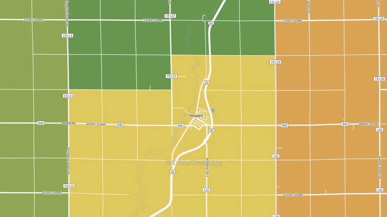 Hospers, IA Map of Vandalism Rates