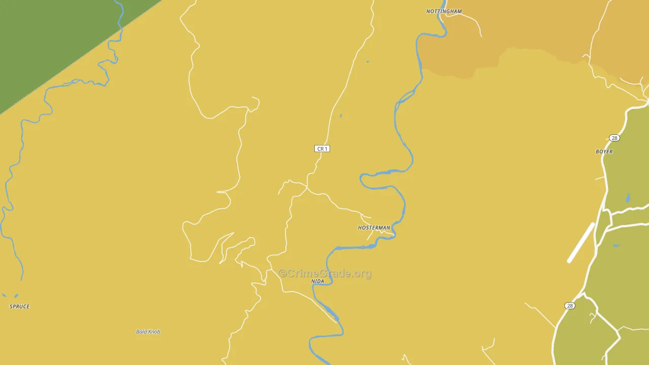 Hosterman, WV Map of Vandalism Rates
