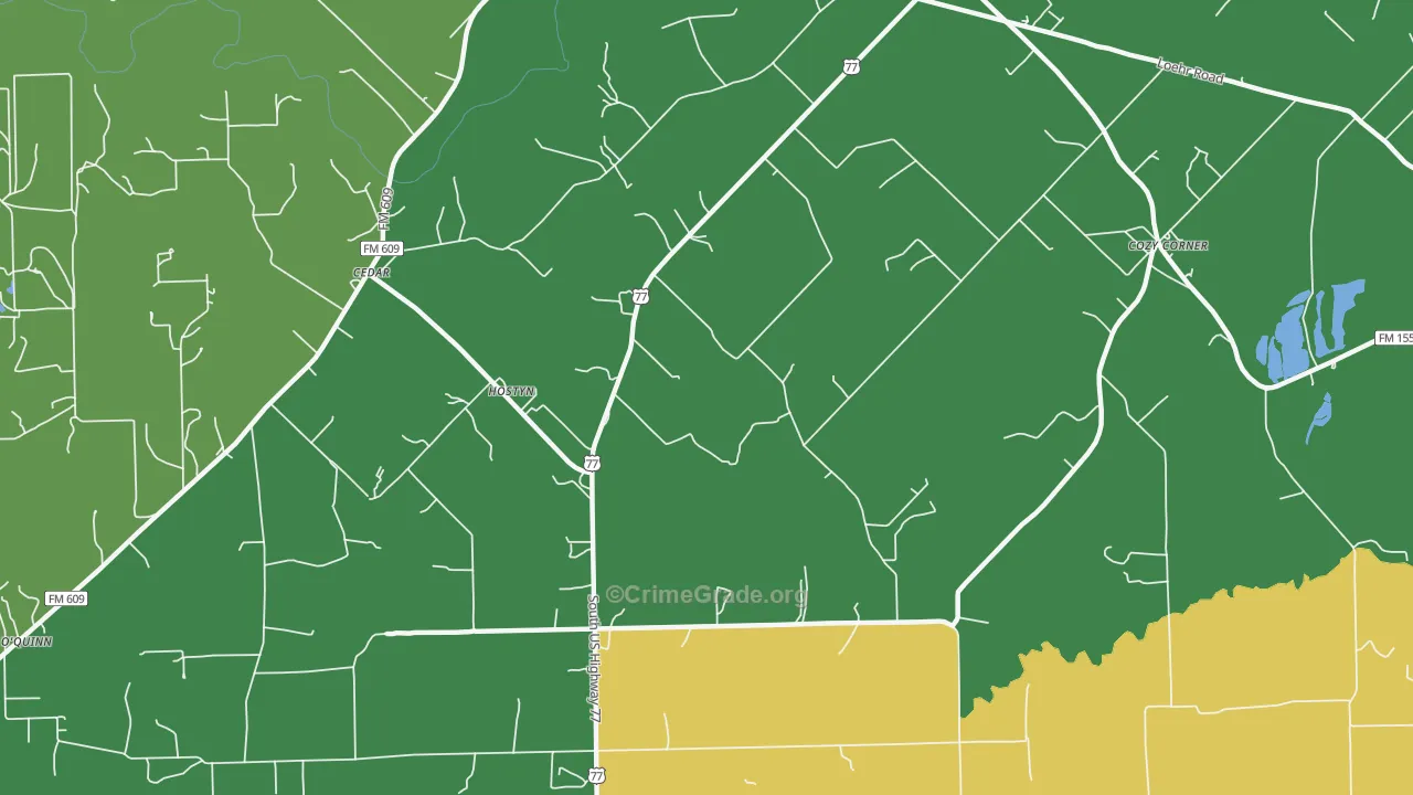 Hostyn, TX Map of Vandalism Rates
