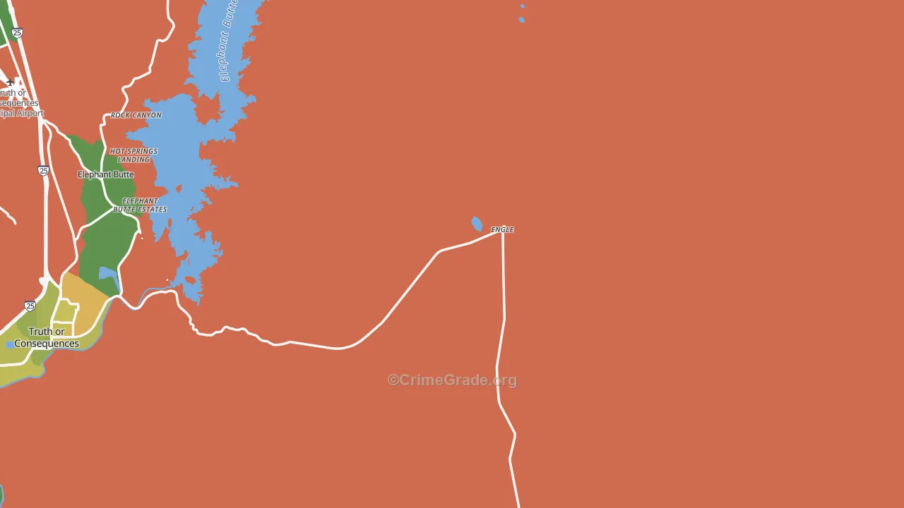 Hot Springs Landing, NM Map of Vandalism Rates