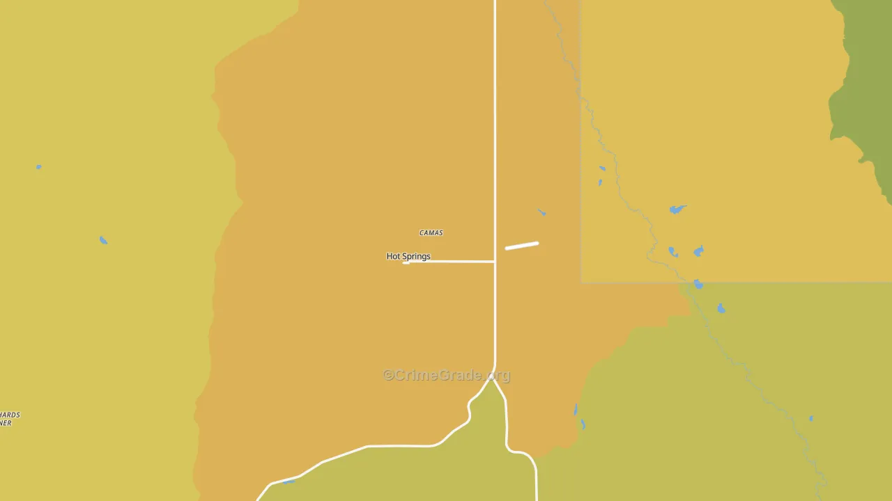 Hot Springs, MT Map of Vandalism Rates